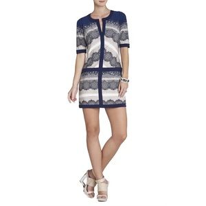 BCBG blue tan dress size  medium